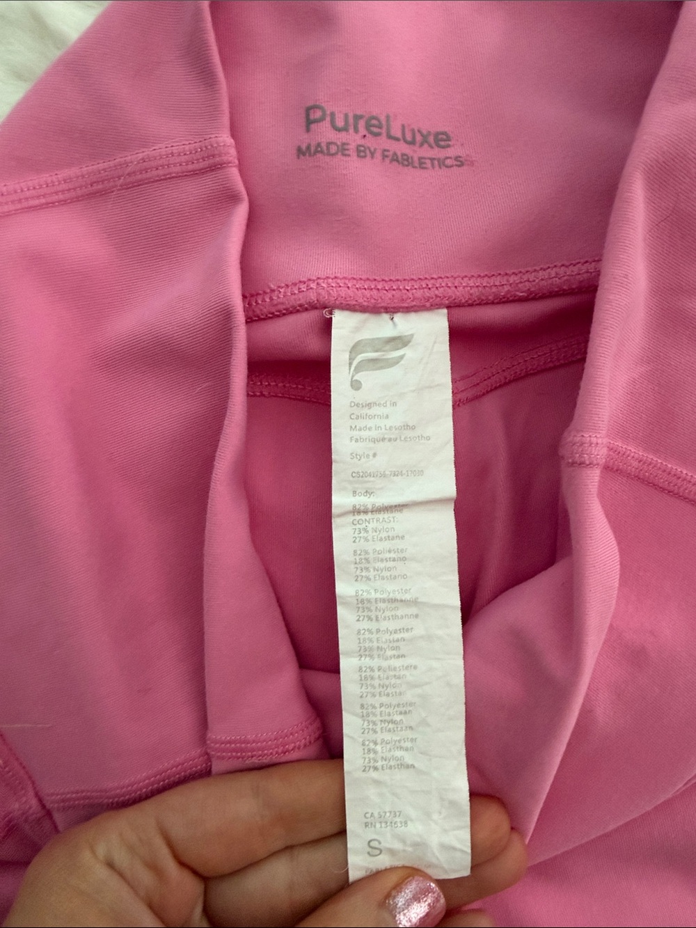 Fabletics Pink PureLuxe Performance Leggings - Picture 3 of 6